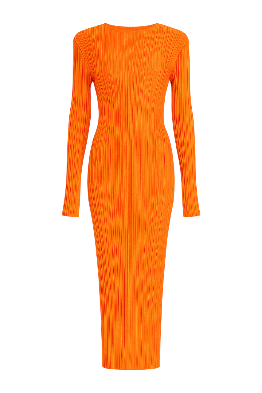 Elegant Sculpted Ribbed Midi Dress