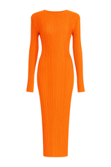 Elegant Sculpted Ribbed Midi Dress