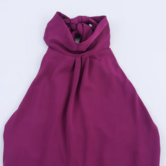 Purple Halter Cut - Out Gown