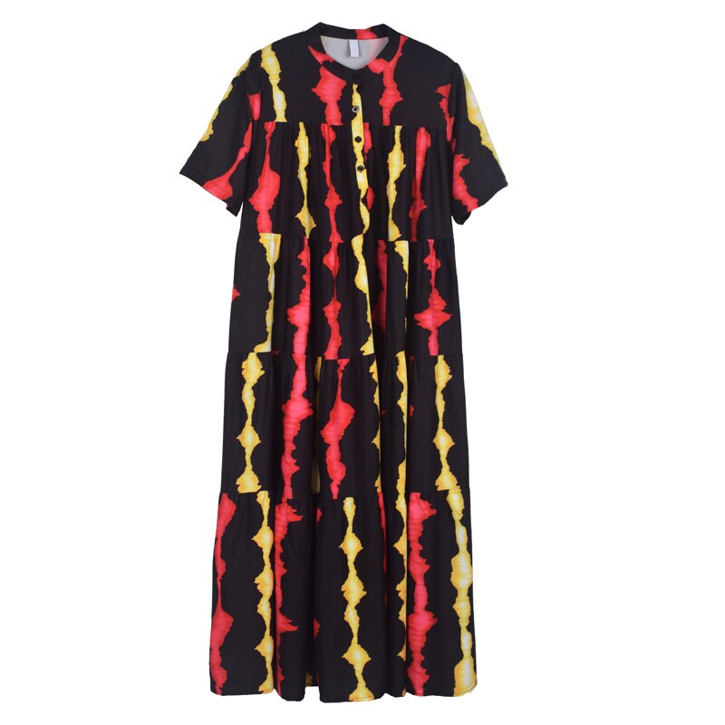 Bold Painterly Stripe Abstract Dress