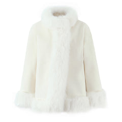 Faux Fur Trim High Neck Winter Coat