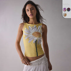 Artistic Rose Print Party Crop Top