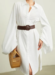 Minimalist Oversized Sleeve Shirt Dress