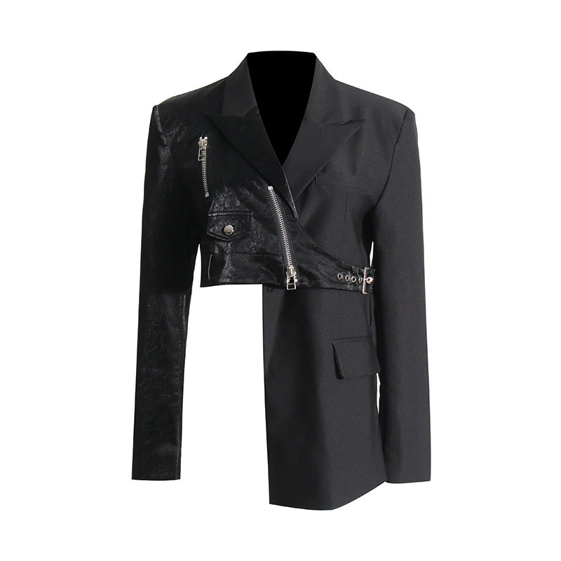 Irregular Suit Jacket Waist Cinched Suit Jacket