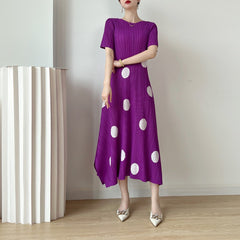 Playful Dot Print Sculpted Knit Dress