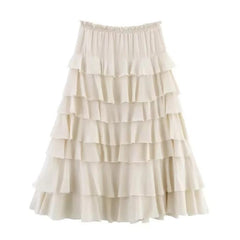 Tiered Cream Skirt