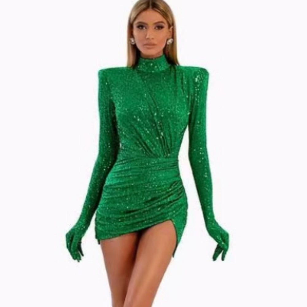 Green Sequin Fashionable Party Dress