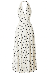 Polka Dot Halter Maxi Dress