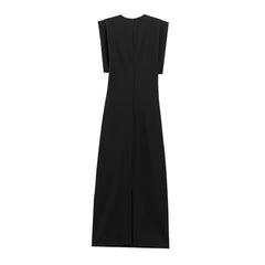 Elegant V-neck Ruched Evening Dress