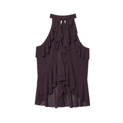 Ruffle Trim Halter Top