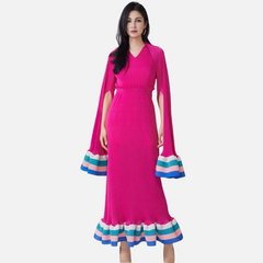 Flared Sleeve Elegant Long Dress