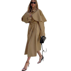Fall Winter Cape-Sleeved Long Trench Coat