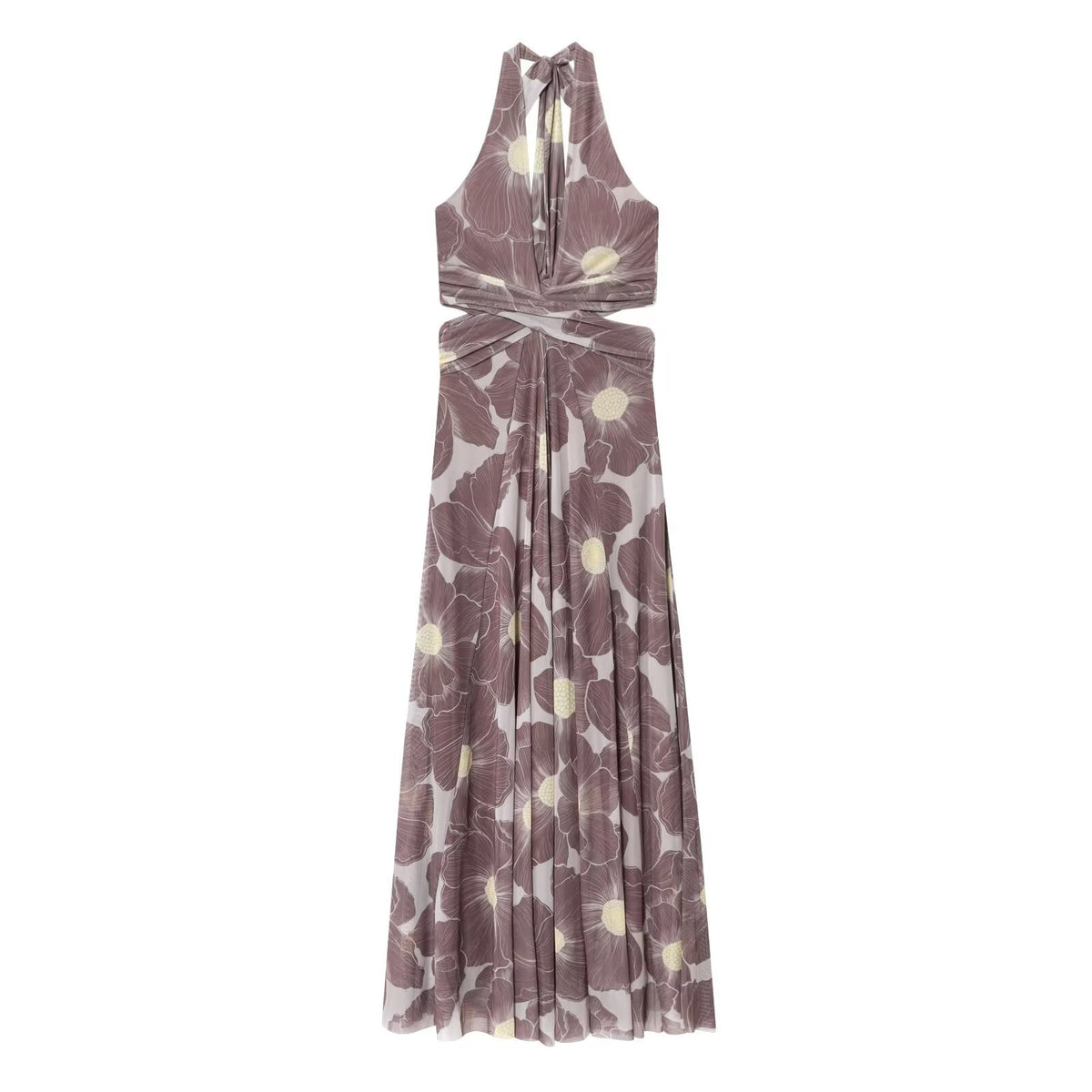 Floral Cut - Out Maxi Dress