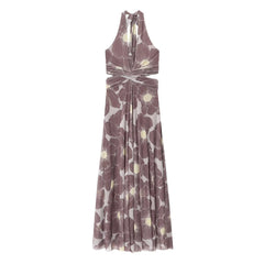 Floral Cut - Out Maxi Dress