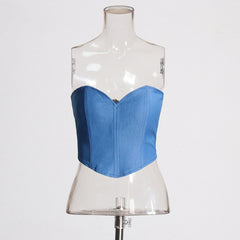 Strapless Corset Top and Ruched Drape Mini Skirt Set
