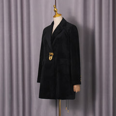 Black Blazer With Gold Lock Detail