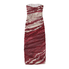 Marble Print Tie-Dye Ruched Dress