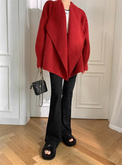 Timeless Camel Open Collar Coat