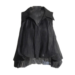 Asymmetric Hem Flowing Collar Blouse