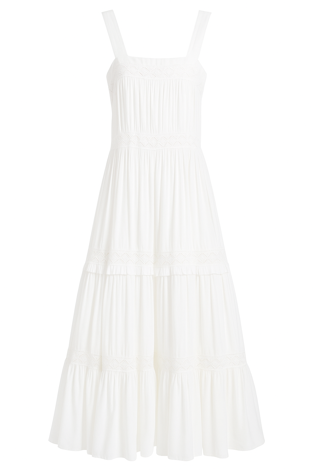 Solid White Color Bohemian Long Dress