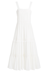 Solid White Color Bohemian Long Dress