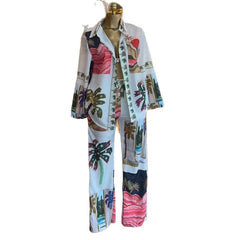 Tropical Print Shirt and Trousers Co-ord Set