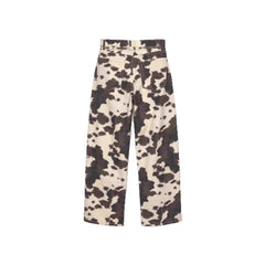 Cow Print High Waisted Wide Leg Jeans