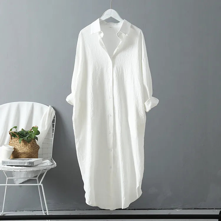 Minimalist Oversized Longline Shirt Dress