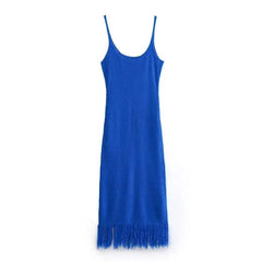 Vibrant Fringe-Trimmed Party Dress