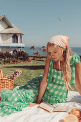 Playful Green Plaid Layered Dress