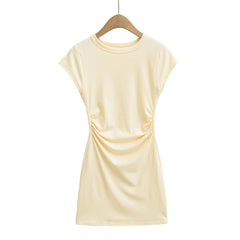 Chic Grey Ruched Bodycon Dress