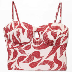 Red Abstract Print Holiday Dress