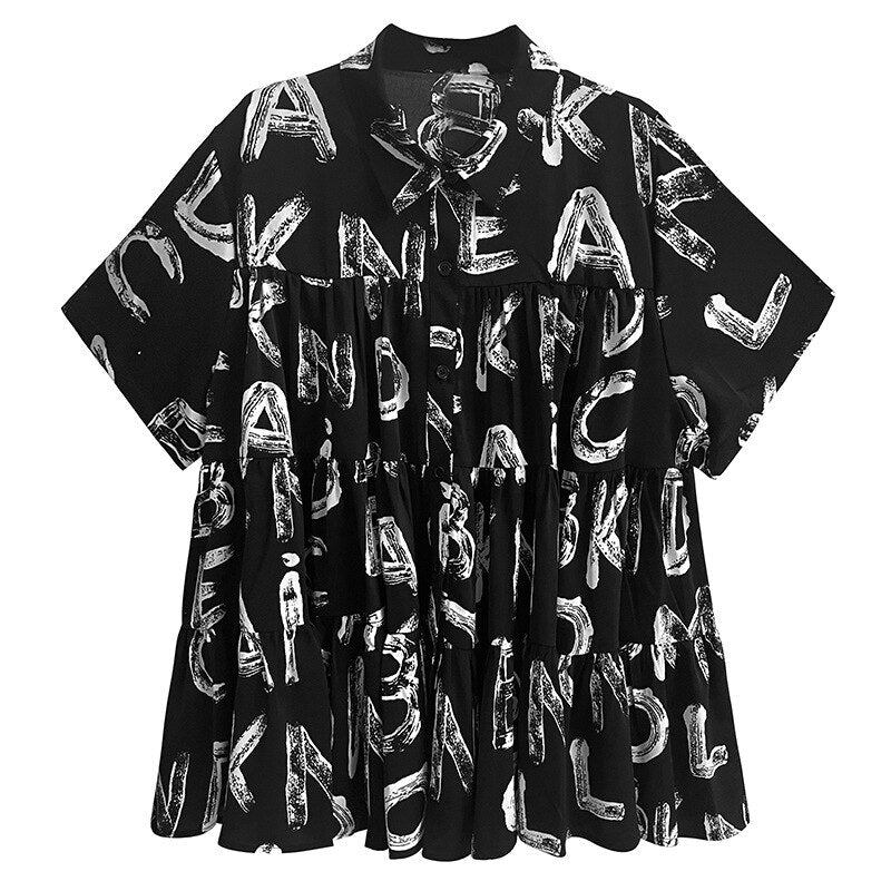 Stylish Graffiti Letter Print Shirt