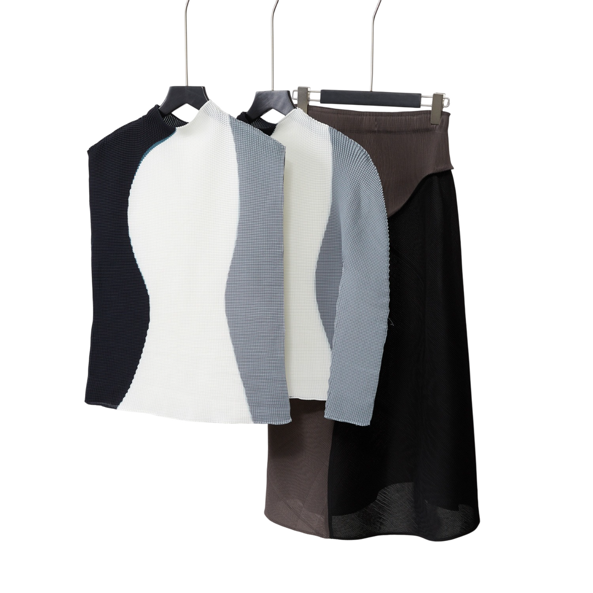 Minimalist Sculpted Colorblock Knit Set