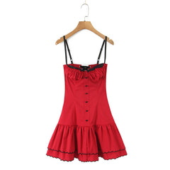 Sexy Red Button - Front Party Dress