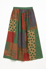 Boho Patchwork Midi Skirt