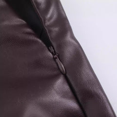 Faux Leather Oversized Jacket and Mini Skirt Set