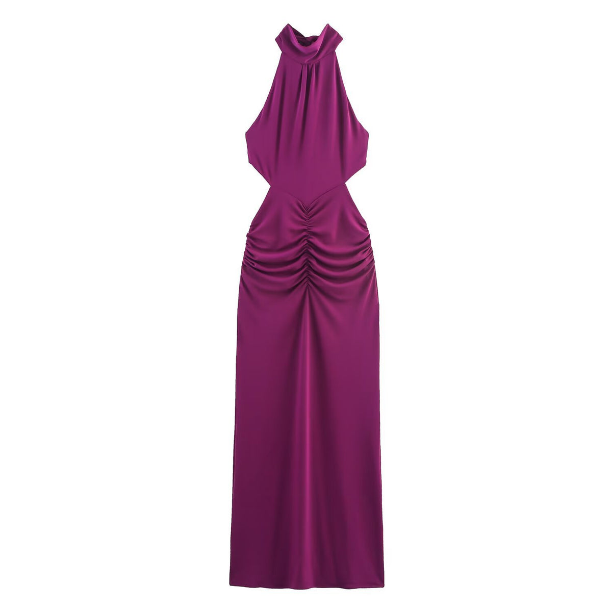 Purple Halter Cut - Out Gown