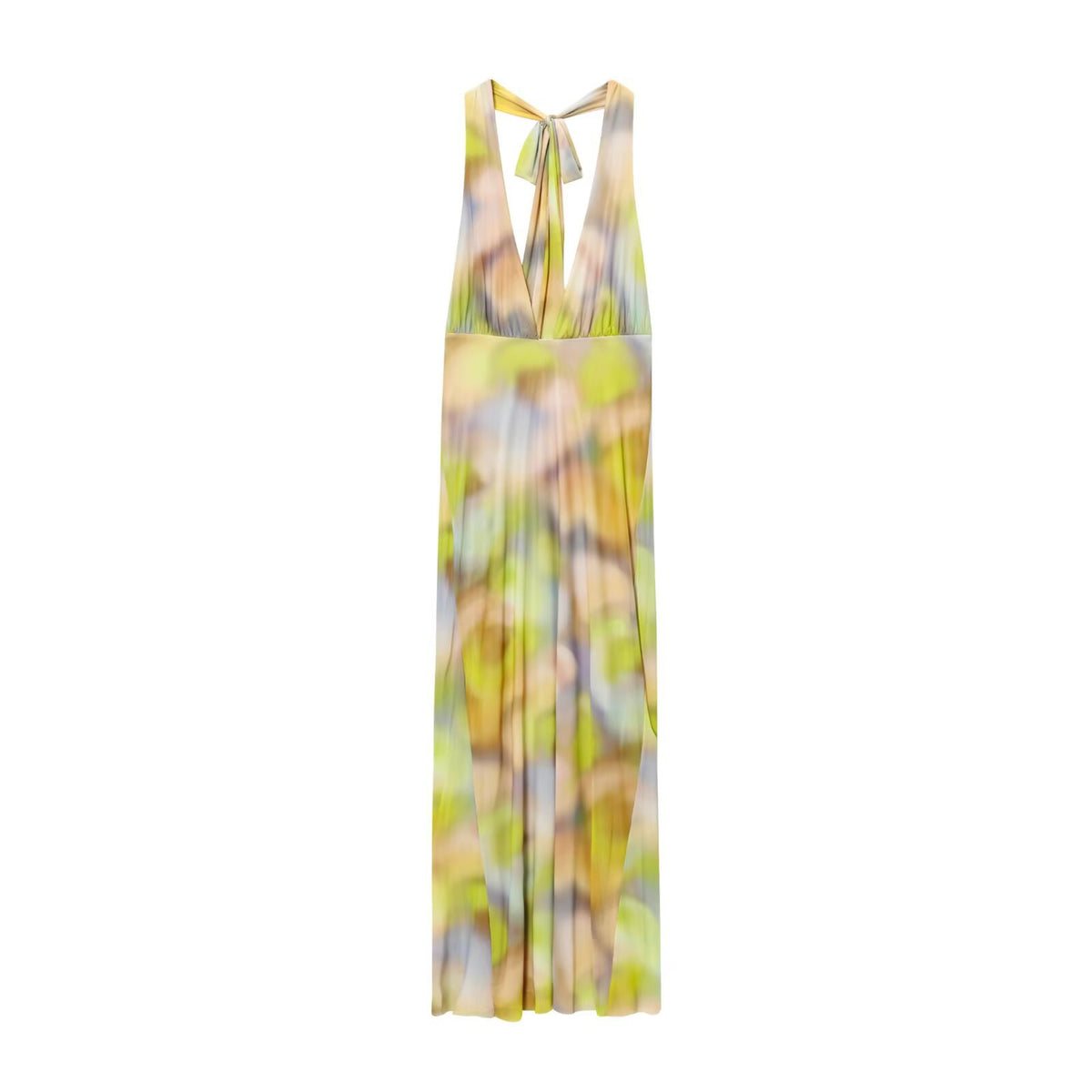 Gradient Print Halter Maxi Dress