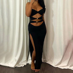 Halter Neck Cut - Out Gown