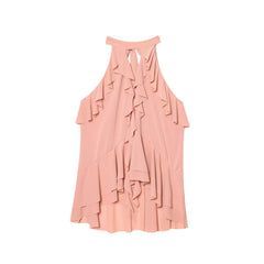 Ruffle Trim Halter Top