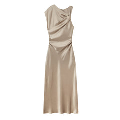 Elegant Asymmetric Ruched Gown
