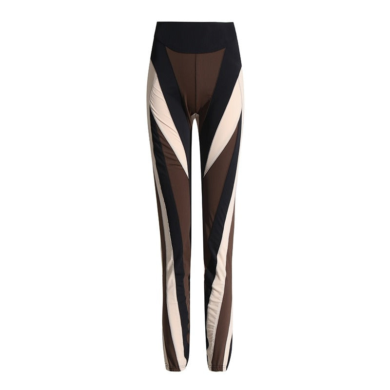 Twisted Stripe Contrast Sport Leggings