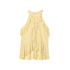 Ruffle Trim Halter Top
