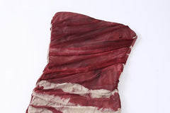 Marble Print Tie-Dye Ruched Dress