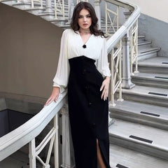 Black & White Midi Dress: Timeless Glam