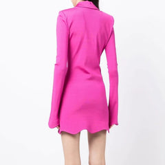 Vintage Hot Pink Deep V-Neck Dress