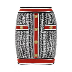 Sleeveless Knit Dress with Geometric Pattern