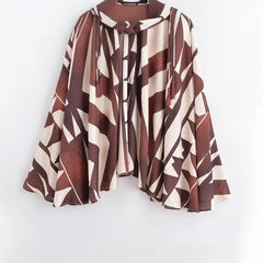 Abstract Print V - Neck Dress