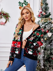 Festive V-Neck Christmas Cardigan